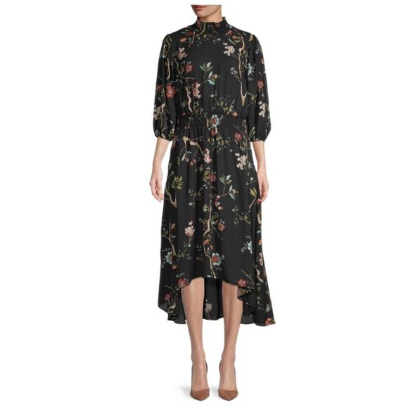 Nanette Lepore Floral-Print A-Line Midi Dress - Picture 1 of 10
